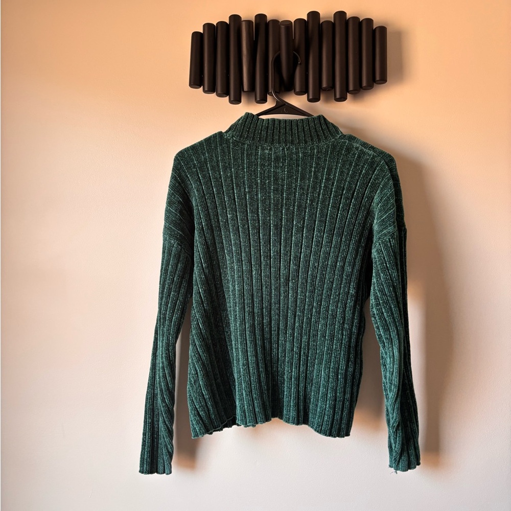 art class Deep Green Ribbed Cowlneck Sweater - Picture 4 of 4